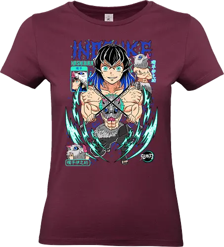 Beast Breathing Fury - inosuke, Slayer, hashibira inosuke, beast breathing, anime warrior, boar mask, anime battle, nichirin blades - Standard T-Shirt (Women)