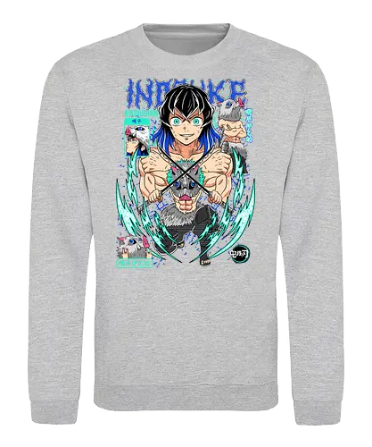 Beast Breathing Fury - inosuke, Slayer, hashibira inosuke, beast breathing, anime warrior, boar mask, anime battle, nichirin blades - Sweatshirt