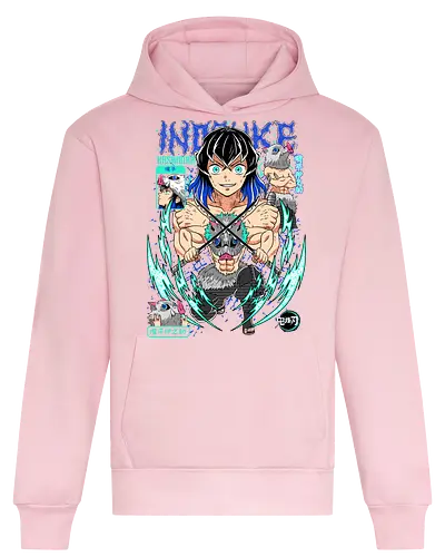 Beast Breathing Fury - inosuke, Slayer, hashibira inosuke, beast breathing, anime warrior, boar mask, anime battle, nichirin blades - Heavyweight Hoodie
