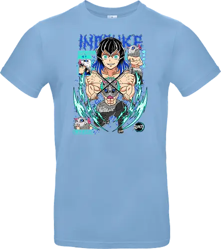 Beast Breathing Fury - inosuke, Slayer, hashibira inosuke, beast breathing, anime warrior, boar mask, anime battle, nichirin blades - Standard T-Shirt