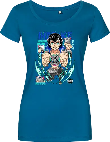 Beast Breathing Fury - inosuke, Slayer, hashibira inosuke, beast breathing, anime warrior, boar mask, anime battle, nichirin blades - Women T-Shirt