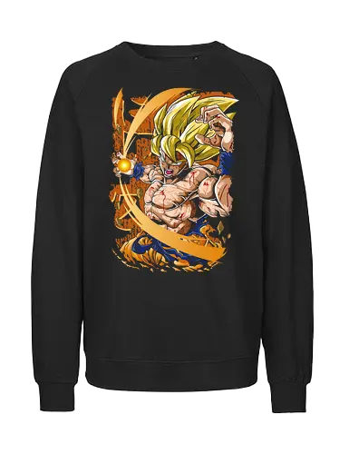 Ssj Awakening - anime warrior, saiyan power, anime battle, kamehameha, dbz, goku, ssj - Fairtrade Sweatshirt