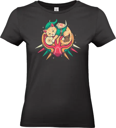 Hero of Nap Time - gamer, game, retro, fantasy, adventure, cat, geek, nerd, kawaii, cute, cozy, sleepy, hero, pixel, nostalgic, rpg, magical, fantasycore, cartoon, otaku - Standard T-Shirt (Women)