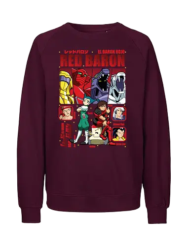 The Red Baron – Sky Ace Legend - red baron, anime pilot, retro anime, sky fighter, classic anime, aerial battle, anime legend, vintage anime - Fairtrade Sweatshirt