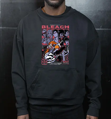 Soul Reaper Legacy - bleach, ichigo kurosaki, soul reaper, shinigami, anime swordsman, hollow mask, anime battle, bankai - Cropped Sweatshirt