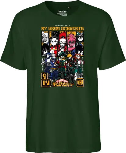 Hero Society - Academia, deku, ua academy, anime heroes, shonen anime, quirk power, anime battle, hero costume - Fairtrade T-Shirt