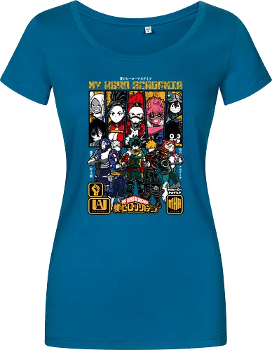 Hero Society - Academia, deku, ua academy, anime heroes, shonen anime, quirk power, anime battle, hero costume - Women T-Shirt