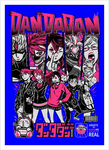 Paranormal Squad - dandadan, momo ayase, okarun, supernatural anime, alien anime, yokai battle, anime comedy, paranormal action - Artprint