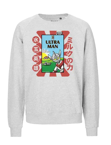 Ultraman-Retro-Milchkarton-Parodie – Lustiges Tokusatsu - Ultraman, Retro-Milchkarton, lustige Tokusatsu-Parodie, japanischer Superheld, Kaiju-Kampf, Ultra Milk, Full Justice, 3 Minuten Ausdauer, Vintage-Verpackungsparodie, Tokusatsu-Held, Popkultur-Mashup, japanische Science-Fiction, Nerd-Humor, Otaku-Komödie, nostalgisches Fernsehen, lustiger Superheld, Milchkarton-Parodie, asiatische Getränkeästhetik, Polka-Dot-Held, Anime-Streetwear - Fairtrade Sweatshirt