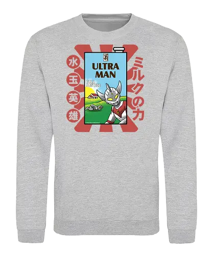Ultraman-Retro-Milchkarton-Parodie – Lustiges Tokusatsu - Ultraman, Retro-Milchkarton, lustige Tokusatsu-Parodie, japanischer Superheld, Kaiju-Kampf, Ultra Milk, Full Justice, 3 Minuten Ausdauer, Vintage-Verpackungsparodie, Tokusatsu-Held, Popkultur-Mashup, japanische Science-Fiction, Nerd-Humor, Otaku-Komödie, nostalgisches Fernsehen, lustiger Superheld, Milchkarton-Parodie, asiatische Getränkeästhetik, Polka-Dot-Held, Anime-Streetwear - Sweatshirt
