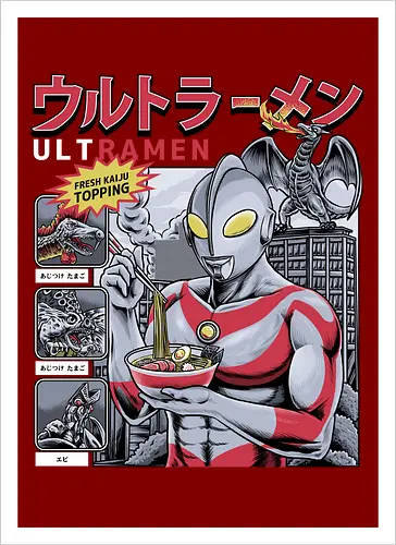 Ultramen Ramen-Nudelsuppe – Lustige Kaiju-Topping-Parodie