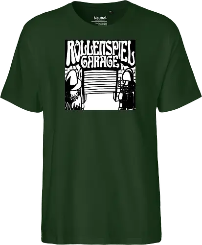 Logo des Podcasts RollenspielGarage in Graustufen. Design by CrlBox. Feuerball!