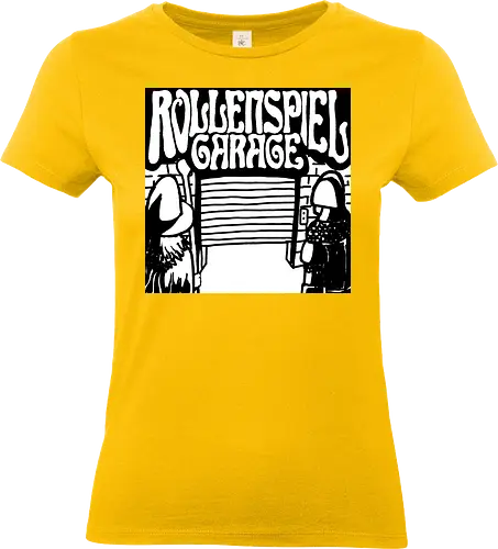 Logo des Podcasts RollenspielGarage in Graustufen. Design by CrlBox. Feuerball! - Standard T-Shirt (Women)