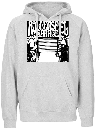 Logo des Podcasts RollenspielGarage in Graustufen. Design by CrlBox. Feuerball! - Fairtrade Hoodie