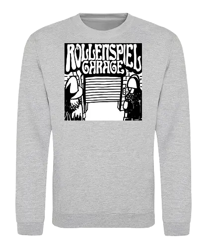 Logo des Podcasts RollenspielGarage in Graustufen. Design by CrlBox. Feuerball! - Sweatshirt