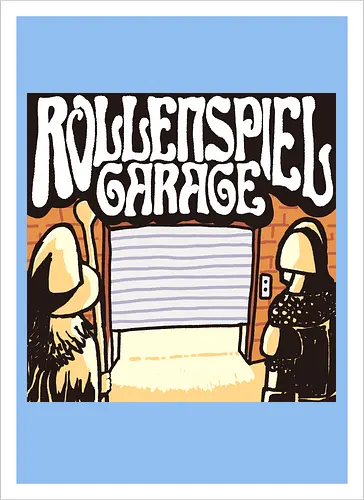 Logo des Podcasts RollenspielGarage. Design by CrlBox. Feuerball!
