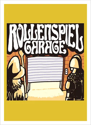 Logo des Podcasts RollenspielGarage. Design by CrlBox. Feuerball!