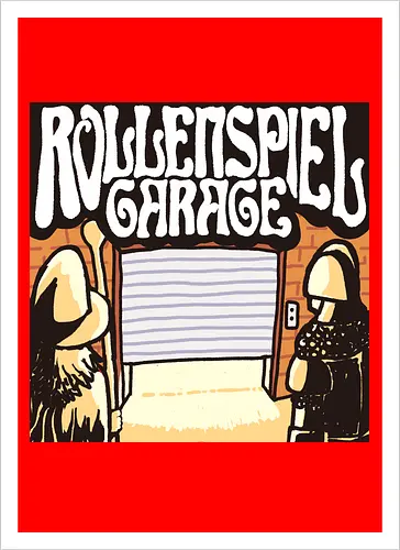 Logo des Podcasts RollenspielGarage. Design by CrlBox. Feuerball!
