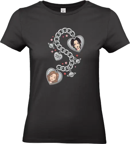 Room 707 Charms: The Two Nanas - Nana anime shirt, Room 707 merch, Nana Osaki graphic, Hachi manga apparel, Y2K anime streetwear, shoujo manga clothing, anime charm bracelet design, retro 2000s anime tee, punk shoujo aesthetic, best friend matching anime shirt - Standard T-Shirt (Women)