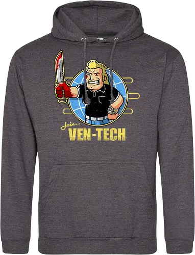 Retro Cartoon Unternehmens Tech Maskottchen Messer Geek Mashup