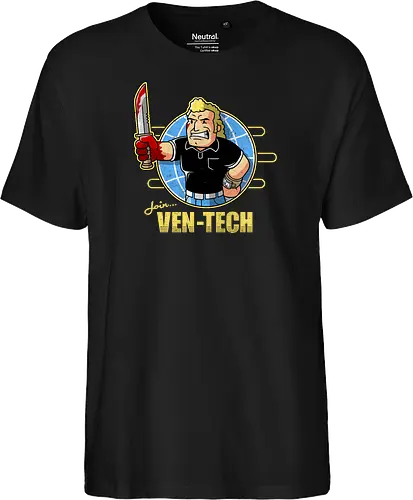 Retro Cartoon Unternehmens Tech Maskottchen Messer Geek Mashup