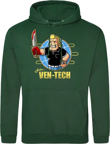 Retro Cartoon Unternehmens Tech Maskottchen Messer Geek Mashup