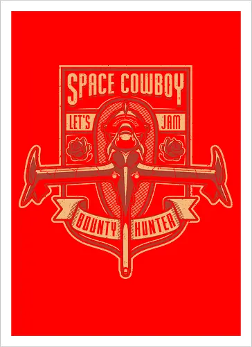 Space Cowboy Kopfgeldjäger – Let's Jam Vintage Badge