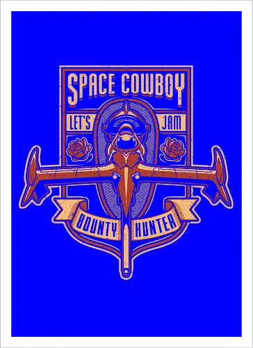 Space Cowboy Kopfgeldjäger – Let's Jam Vintage Badge