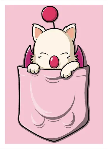 Süße Kawaii Fantasy Tasche Kreatur Flügel Rosa Pom Anime