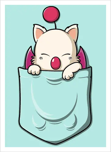 Süße Kawaii Fantasy Tasche Kreatur Flügel Rosa Pom Anime