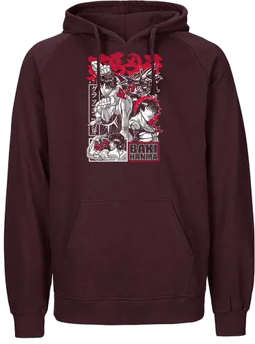 Hanma Battle Stories - baki hanma, anime collage, martial arts, manga panel, combat anime, underground fights, anime artwork, fighter spirit - Fairtrade Hoodie