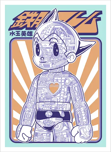 Astro Boy Mechanische Anatomie Retro Anime Roboter