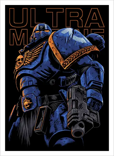 UM-Astartes-Knight-Veteran-Krieger - wh40k, xiii legion, tabletop wargaming, space knight, sci fi warrior, bolter, adeptus - Artprint
