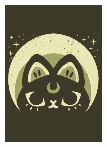 Half Moon Witchy Cat