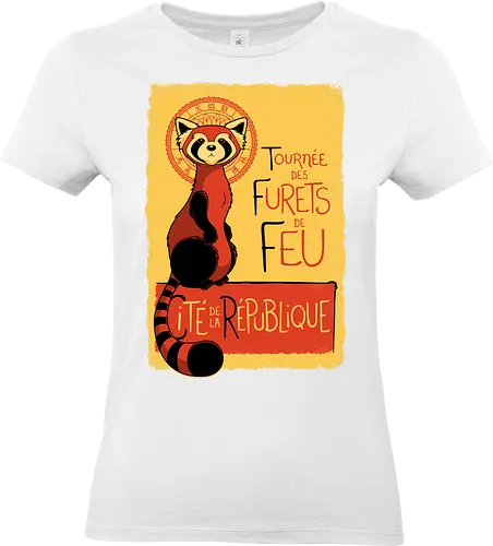 Roter Panda Vintage Französisches Poster Art Nouveau Oriental - red panda vintage shirt, art nouveau animal tee, parisian poster apparel, vintage oriental animal shirt, retro french poster tee, red panda art clothing, vintage animal poster shirt, art nouveau geek tee, oriental vintage apparel, retro animal art shirt, french vintage style tee, red panda kawaii clothing, Fire Ferrets, Legend of Korra, Republic City - Standard T-Shirt (Women)