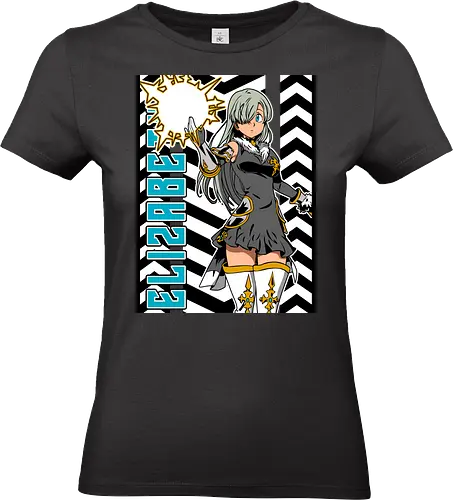 Elizabeth Battle Style - elizabeth, nanatsu no taizai, anime design, manga girl, fantasy warrior, black white art, anime poster, goddess power - Standard T-Shirt (Women)