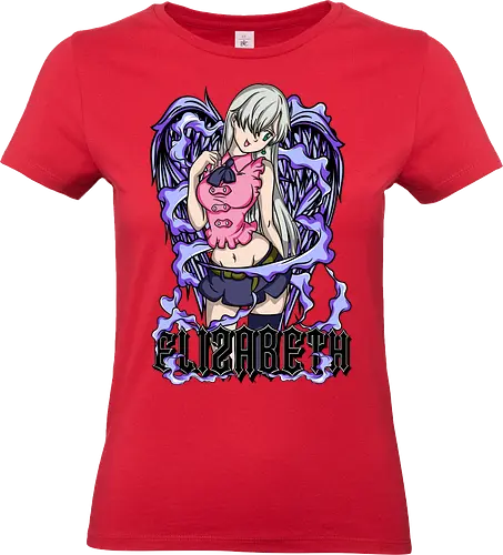 Demon Elizabeth Form - elizabeth liones, demon form, anime girl, purple aesthetic, fantasy anime, manga art, anime warrior, dark magic - Standard T-Shirt (Women)