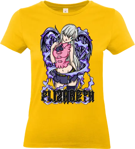 Demon Elizabeth Form - elizabeth liones, demon form, anime girl, purple aesthetic, fantasy anime, manga art, anime warrior, dark magic - Standard T-Shirt (Women)