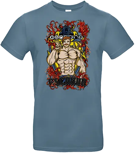 Escanor Flame King - escanor, nanatsu no taizai, anime power, muscle anime, fire aura, manga style, fantasy fighter, anime poster - Standard T-Shirt