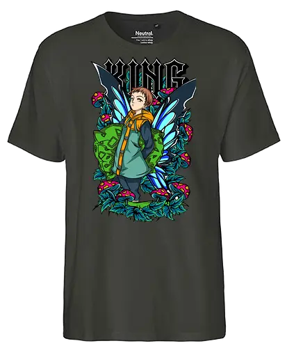 King Fairy Wings - king, seven deadly sins, fairy king, anime art, manga style, fantasy hero, anime design, colorful aesthetic - Fairtrade T-Shirt