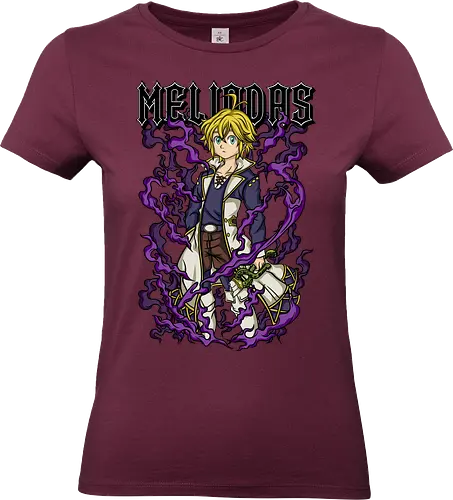 Meliodas Demon Aura - meliodas, demon mode, anime warrior, manga style, fantasy anime, purple aura, anime design, seven deadly sins - Standard T-Shirt (Women)