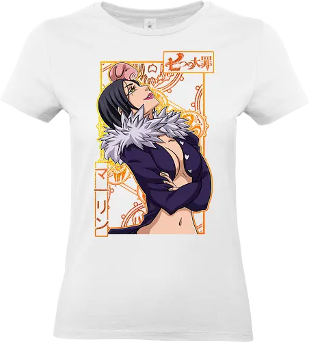 Merlin Mystic Pose - merlin, seven deadly sins, anime mage, fantasy girl, manga art, magic anime, purple aesthetic, anime design - Standard T-Shirt (Women)