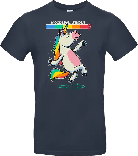 Mood Level Unicorn - unicorn, mood level, mood level unicorn, rainbow unicorn, funny unicorn, unicorn meme, happy vibes, good mood, positive energy, magical, cute unicorn, kawaii, rainbow, sparkle, fantasy humor, mood chart, funny saying, relatable humor, fun design, colorful, party vibes, whimsical, unicorn lover, gift for kids, gift for girls, pride colors, cheerful, mood tracker, rainbow vibes, magical creature - Standard T-Shirt
