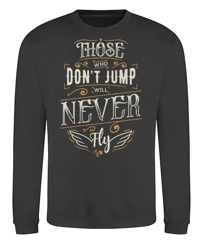 Freedom Over Fear - typography, text, quote, lettering, motivation, motivational, inspiration, inspirational, courage, brave, fly, wings - Sweatshirt