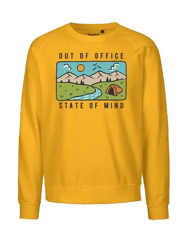 Out Of Office - nature, hiking, camp, pun, optimistic, camping, hike, adventure, mountains, landscape, email, office, funny - Fairtrade Sweatshirt