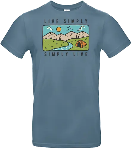 Live Simply Simply Live - nature, hiking, camp, optimistic, camping, hike, adventure, mountains, landscape, simple - Standard T-Shirt