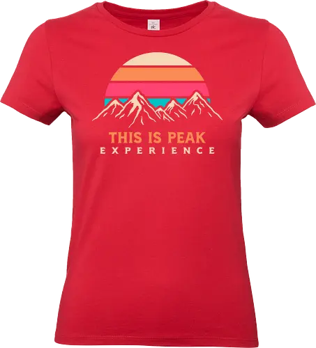 Peak Experience - nature, hiking, camp, pun, peak, camping, hike, adventure, mountains, landscape, funny - Standard T-Shirt (Women)