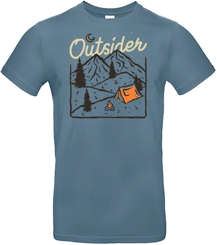 Outsider - nature, hiking, camp, pun, optimistic, camping, hike, adventure, mountains, landscape, outside, outsider - Standard T-Shirt