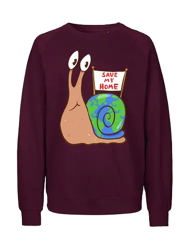 Save my Home-Schnecke - Umwelt, Schnecke, Save the Planet - Fairtrade Sweatshirt