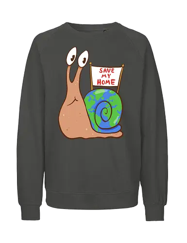 Save my Home-Schnecke - Umwelt, Schnecke, Save the Planet - Fairtrade Sweatshirt